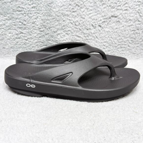 OOFOS OOriginal Mens Size 10 Flip Flop Thong Sandals Black - Picture 1 of 9